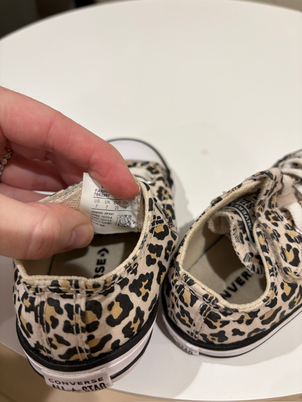 Seller #105 - Size 7c Girls Leopard Print Converse VGUC