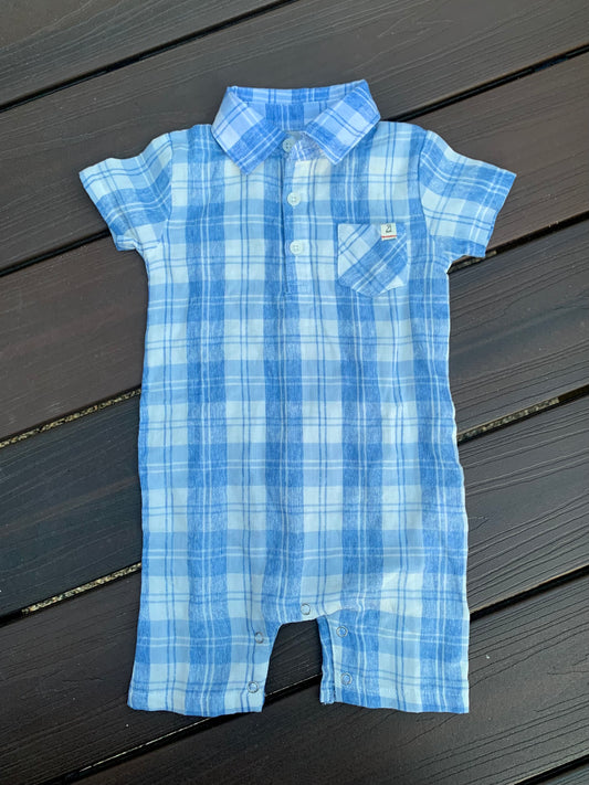 Me & Henry Plaid Polo Romper, Boys 12-18 Months, Never Worn