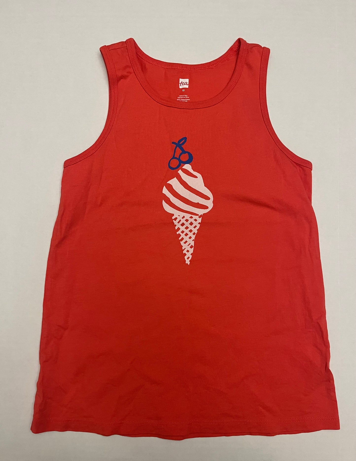Tea Collection red ice cream tank size 10. PPU Mariemont