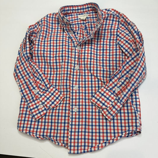 #162 Crewcuts blue and red plaid top 2t