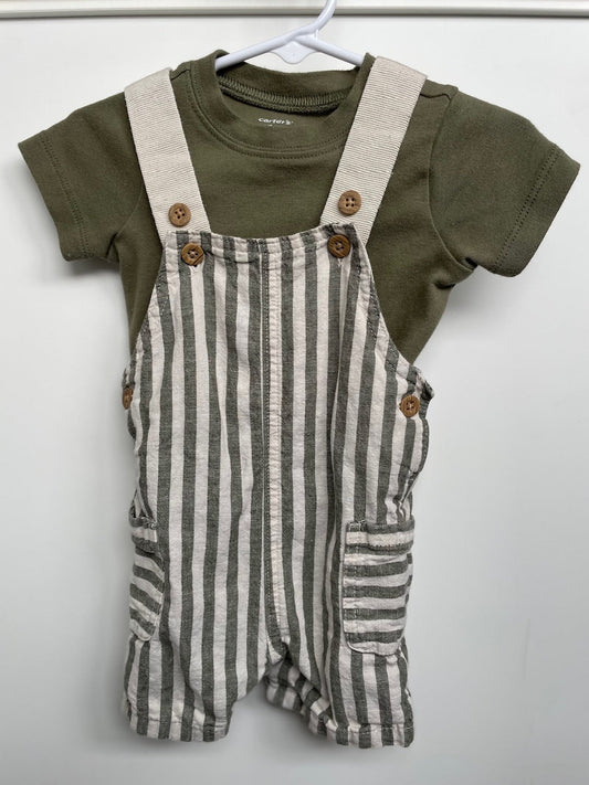 #68 Carter’s Green 2pc Romper, Boys, 6m