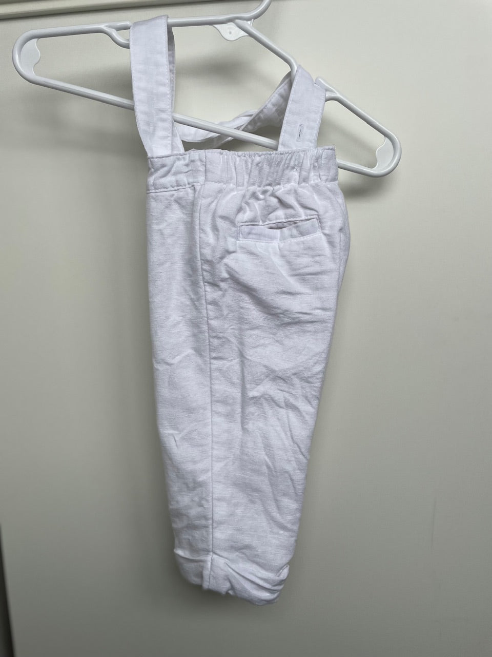 #68 Janie and Jack White Suspender Pants, Boys, 3-6m