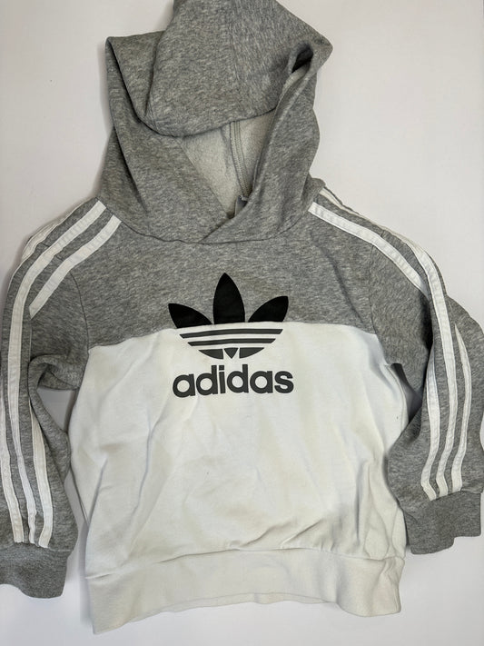 #162 Adidas Gray & White Hoodie Size 4