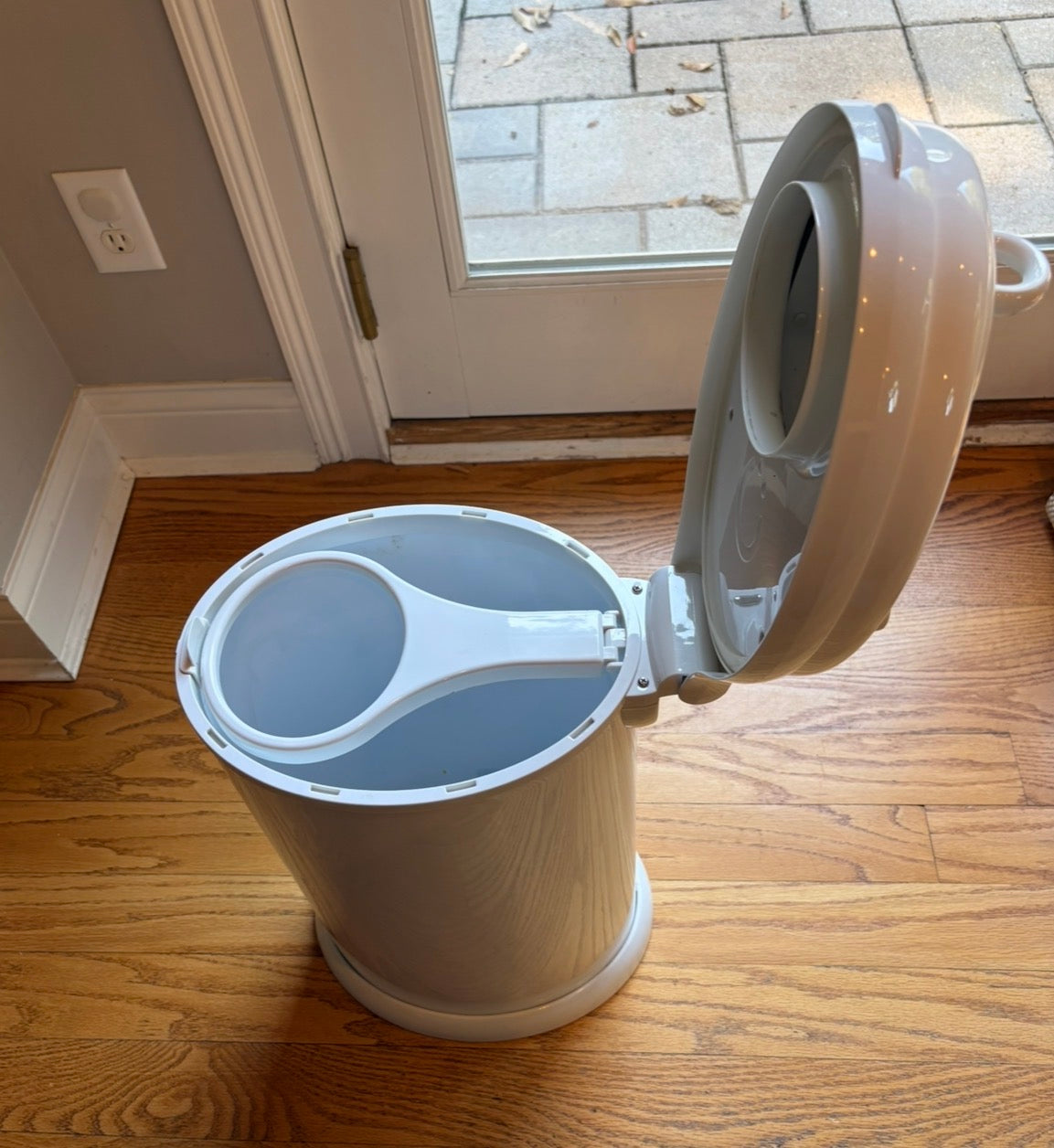 #22 Ubbi white stainless steel diaper pale