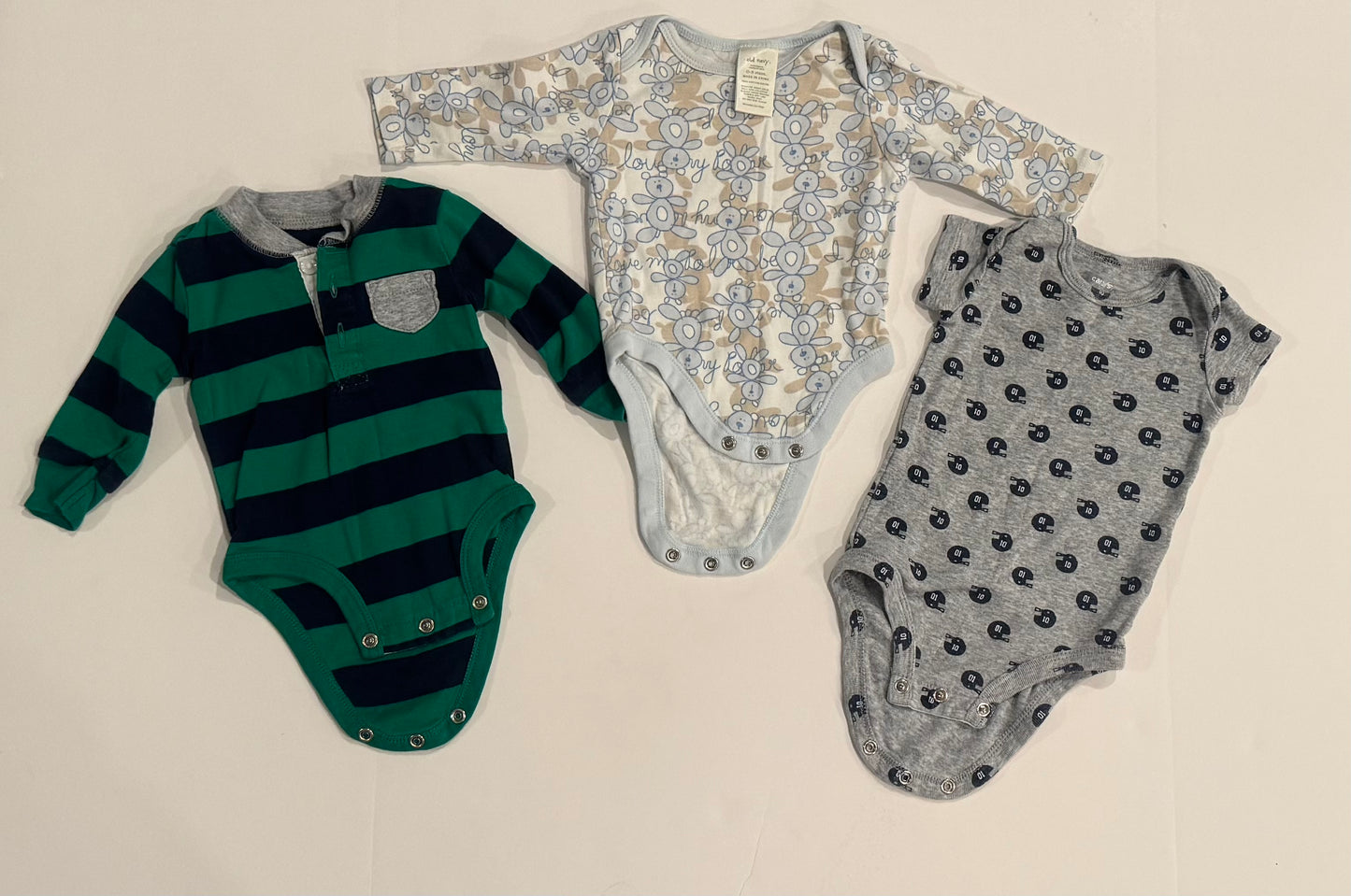 #187 Mixed Brands 0-3m Boys Onesies