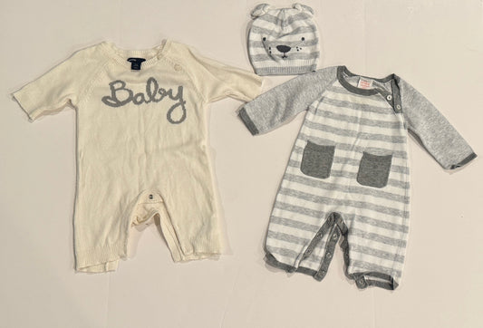 #187 Baby Gap and Cat & Jack 0-3m Gender Neutral Rompers