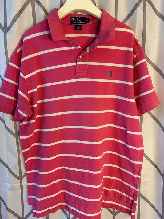 #18 Reduced! Polo Ralph Lauren pink stripe men’s XL