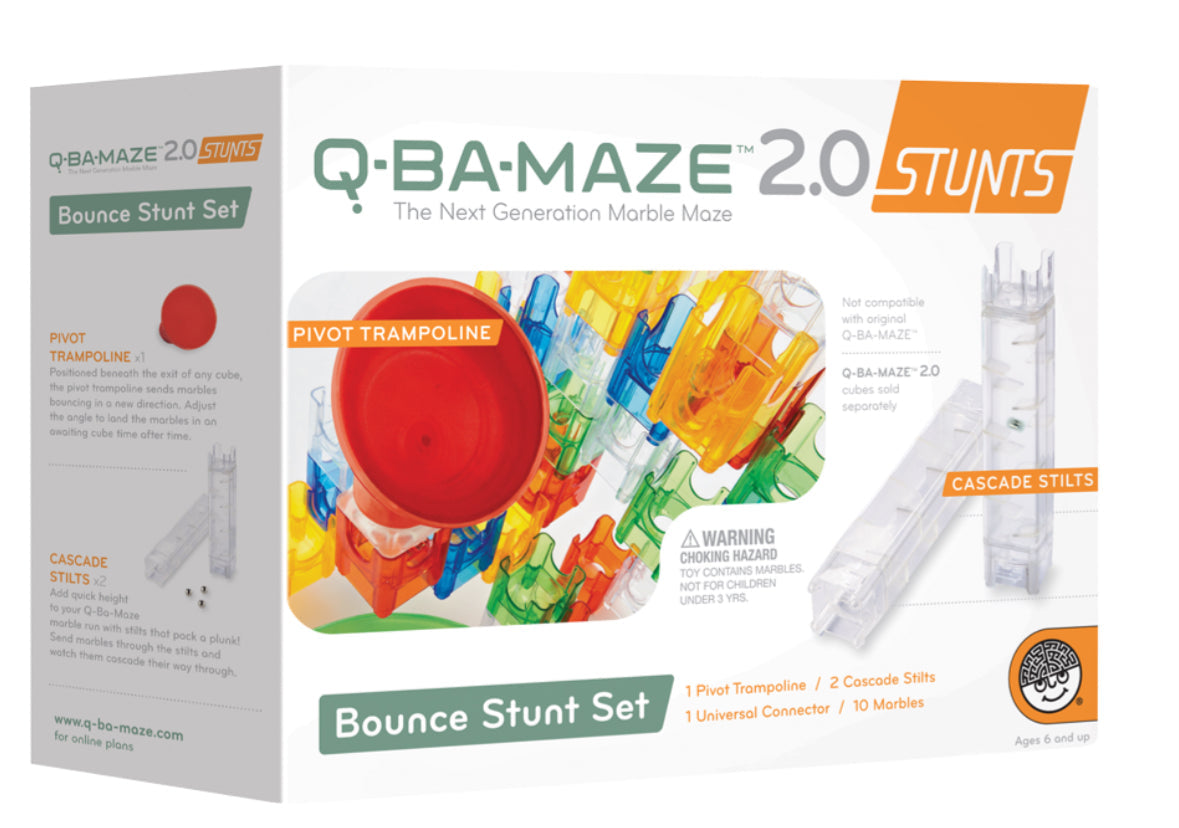 #186 REDUCED QBaMaze 2.0 Marble Maze Big Box + Bounce Stunt Set + extras