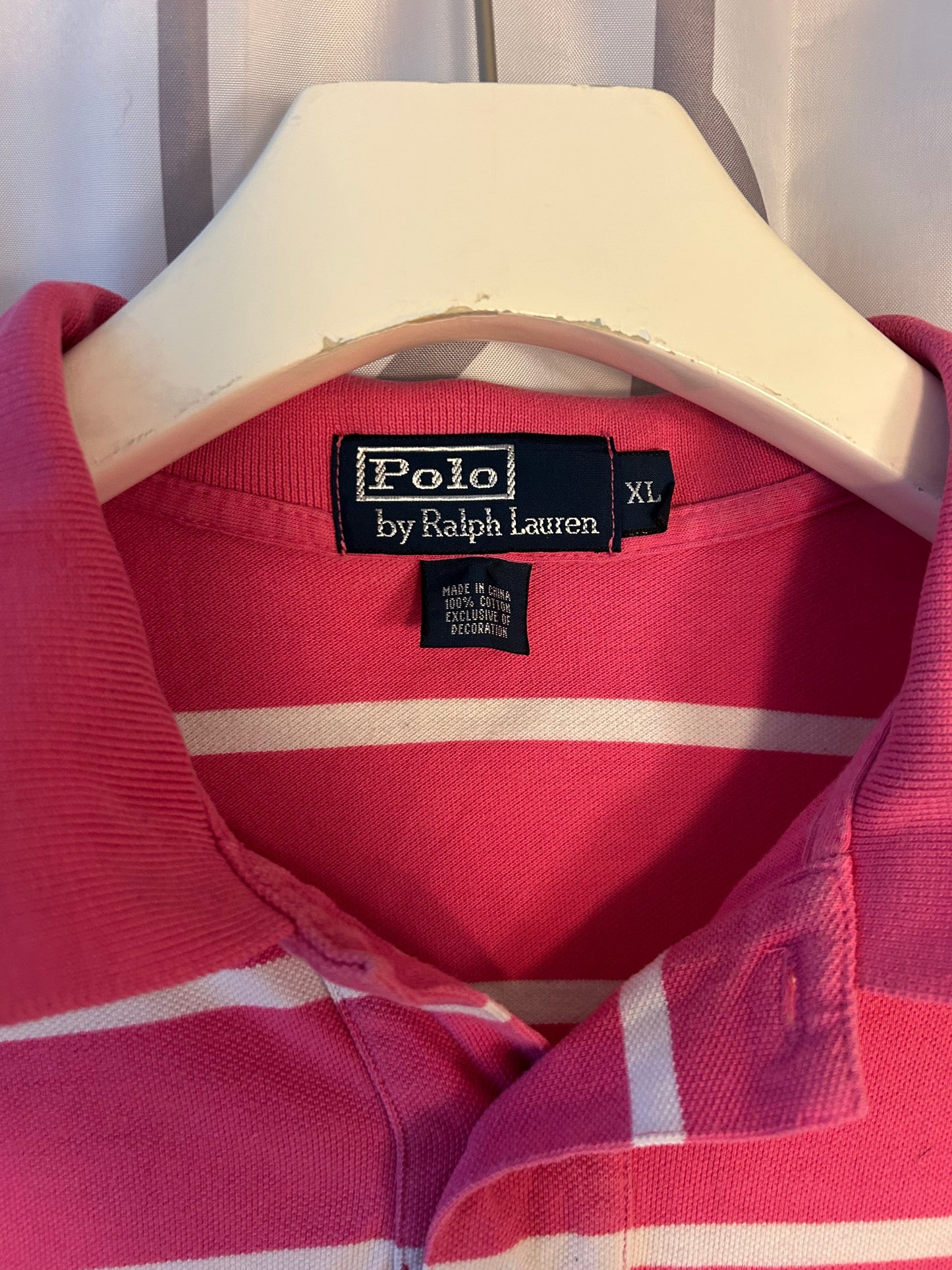 #18 Reduced! Polo Ralph Lauren pink stripe men’s XL
