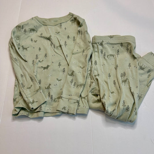 #162 Little Co Green PJs 3t