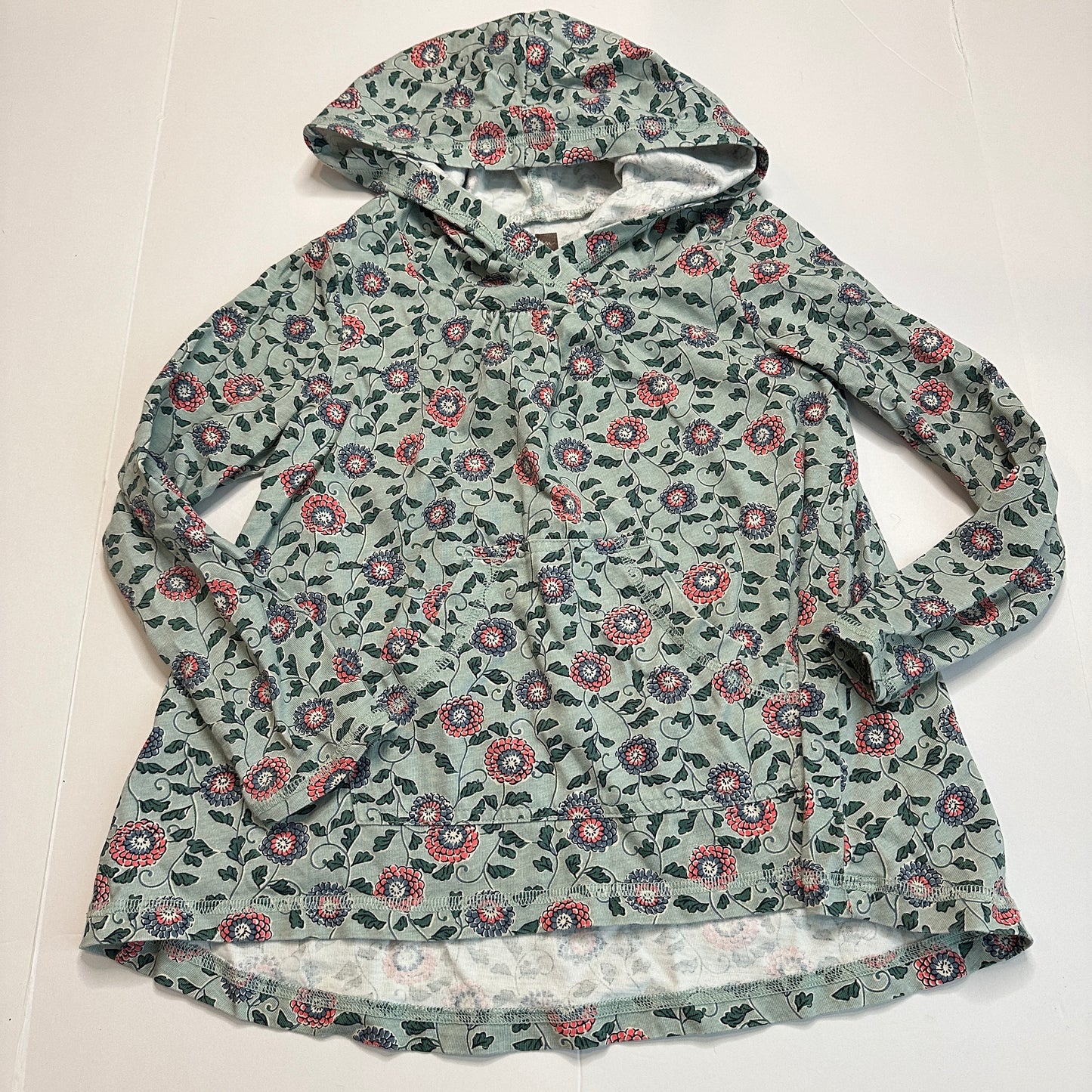 #162 Tea Hooded Floral Top 5