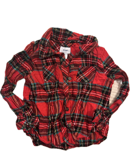Seller 48- Old Navy Red and Green Plaid Flannel Girls 4T