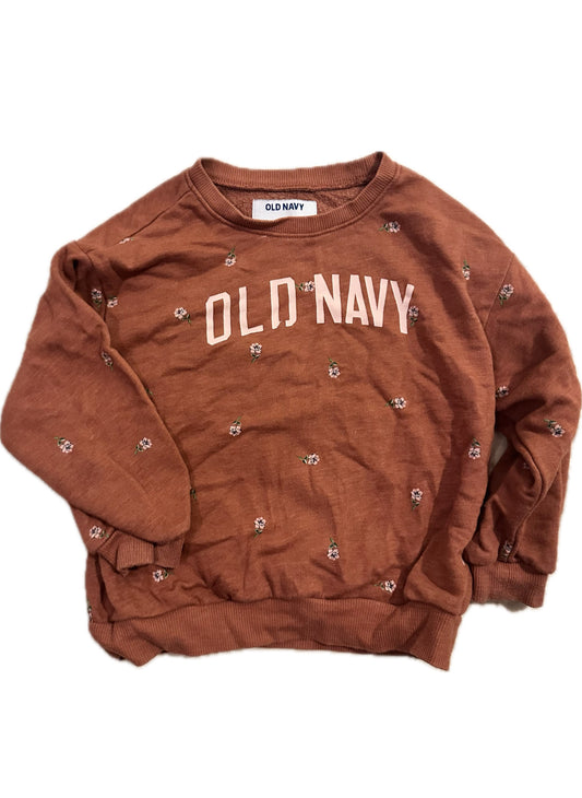 Seller 48- Old Navy Brown Floral Sweater Girls 4T
