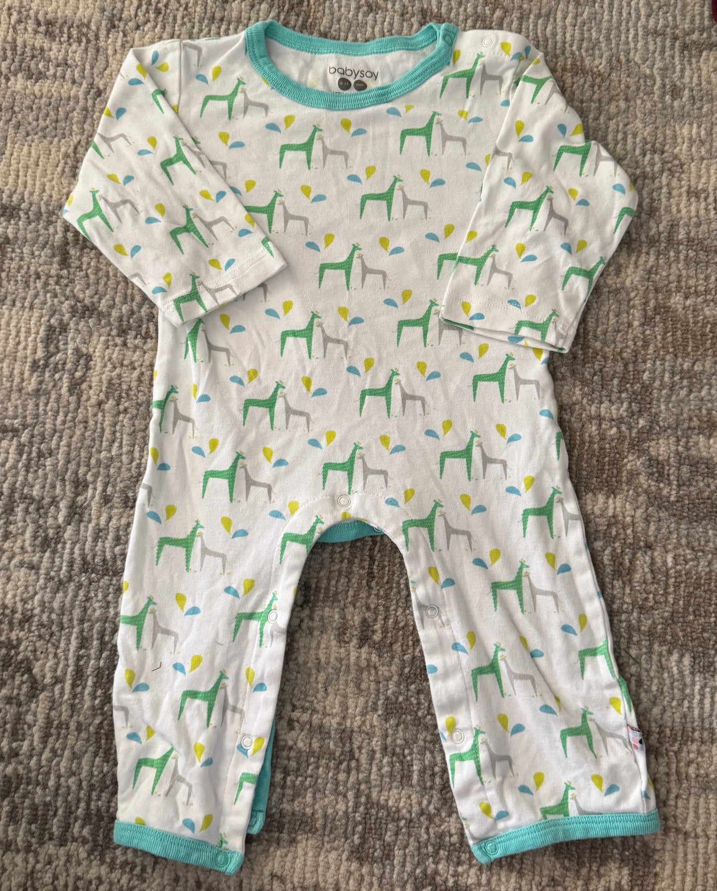 25 Baby Soy 100% Organic Outfit Giraffe Gender Neutral Size 6-12M