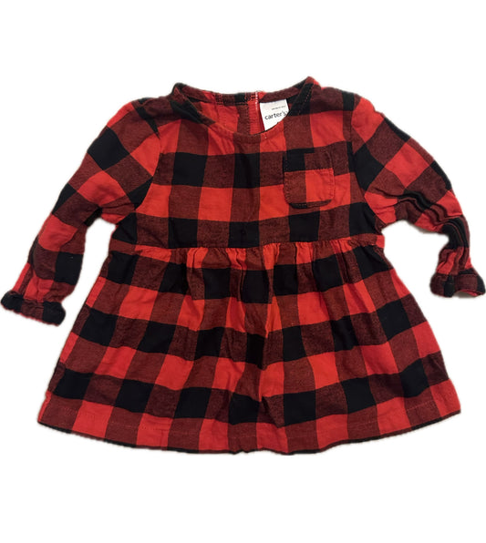 Seller 45- Carters Red and Black Fleece Peplum Girls 6 Mon
