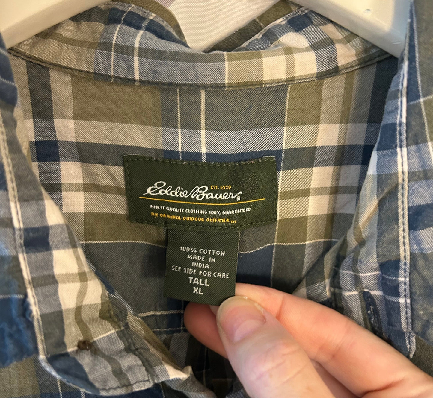 Reduced! Seller #18 Eddie Bauer green plaid shirt men’s size tall XL