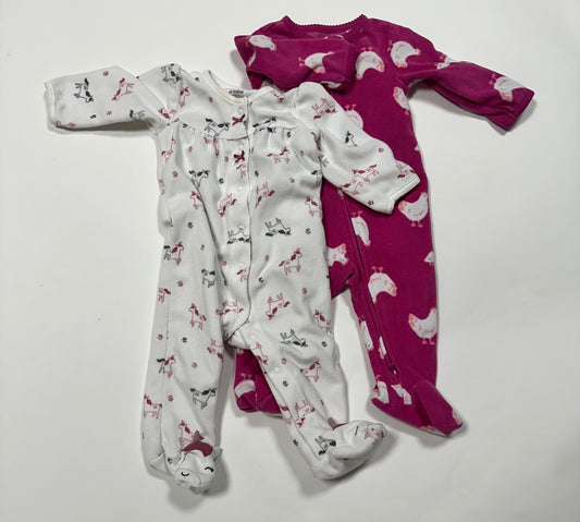 #87 Carters 2 pack PJ's 3-6month, fleece