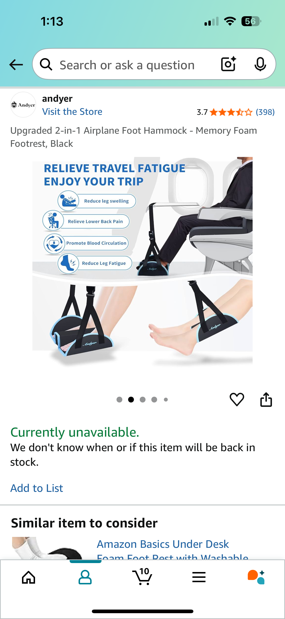 Seller #22 - Airplane footrest - EUC