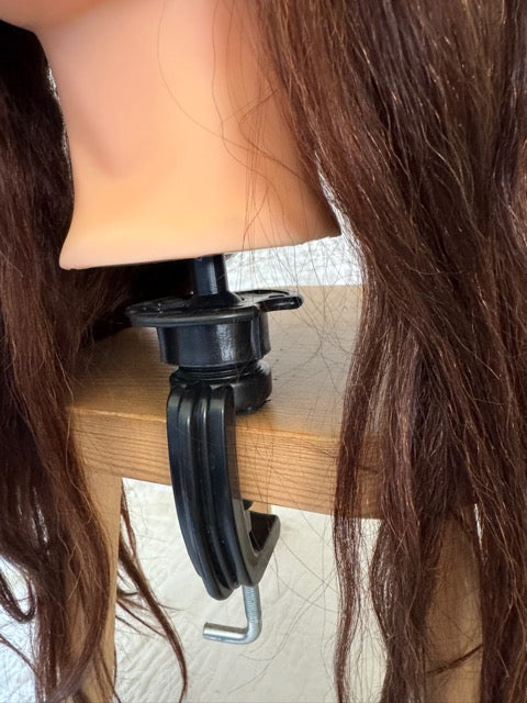 #35 Mannequin Head with 60% Real Hair and Clamp Holder