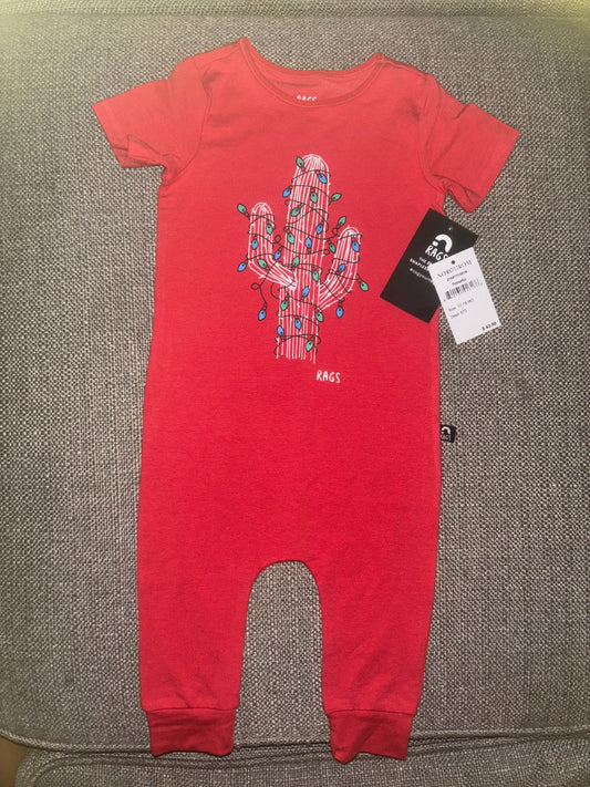 #84 *REDUCED* RAGs 12-18m Romper Christmas Cactus NWT