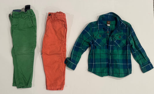 #187 Boys 12-18m Chino Pants Mayoral and H&M and Tea Button Down Shirt