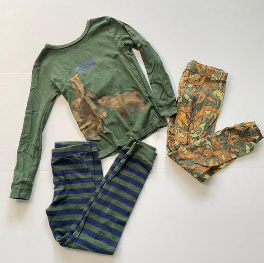#121 Boys 6 Bear pajamas, shirt with two pants, VGUC