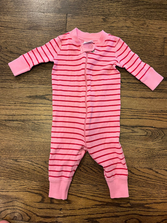 #7 Hanna Andersson Pajamas 0-6 Months Pink Red Stripes
