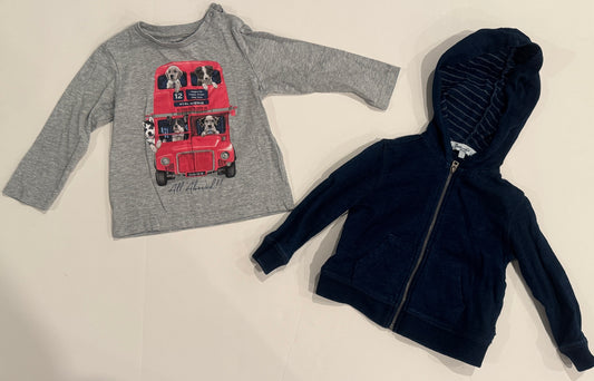 #187 Boys 18m Mayoral Top and Splendid Zip Up