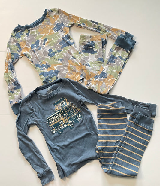 #121 Boys 6 Set of two pajamas, Trucks, VGUC