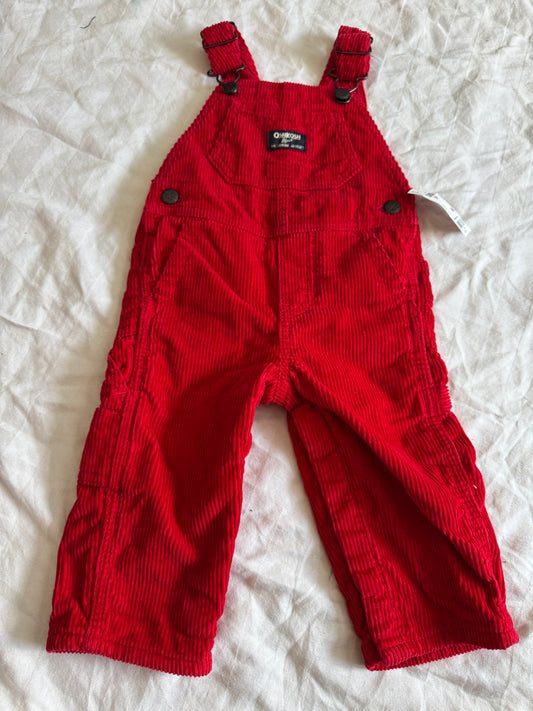 Seller #22 - OshKosh red corduroy overalls - size 9m - NWT