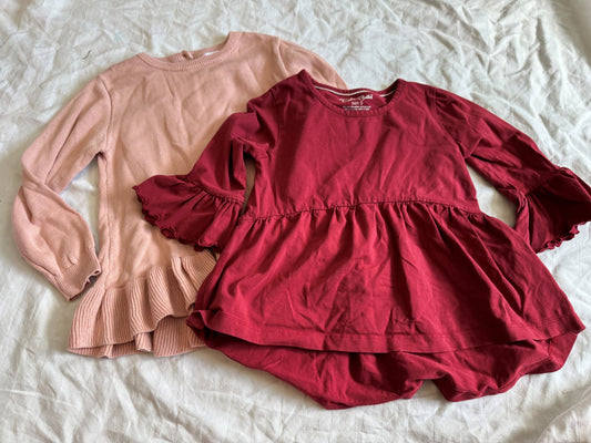 Seller #22 -2 RuffleButts long sleeve tops - size 5 - LIKE NEW