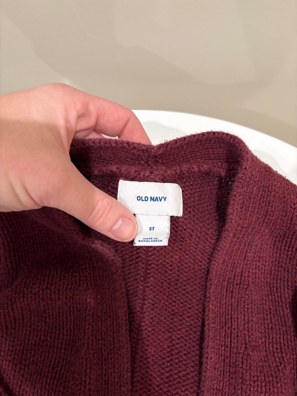 Seller #105 - 3T Girls Burgundy Old Navy Sweater GUC