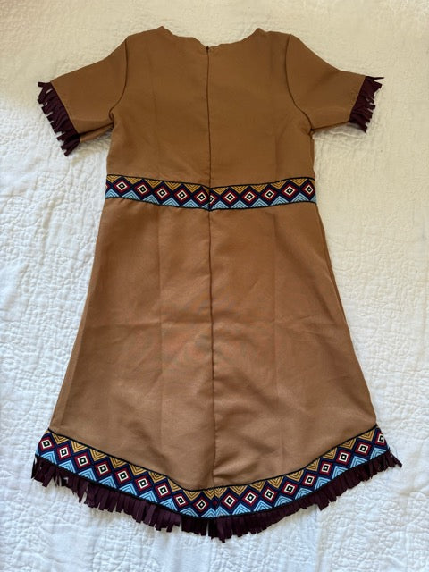 #35 GIrls Native American Dress Up Costume, size 130 (appx 8-9)