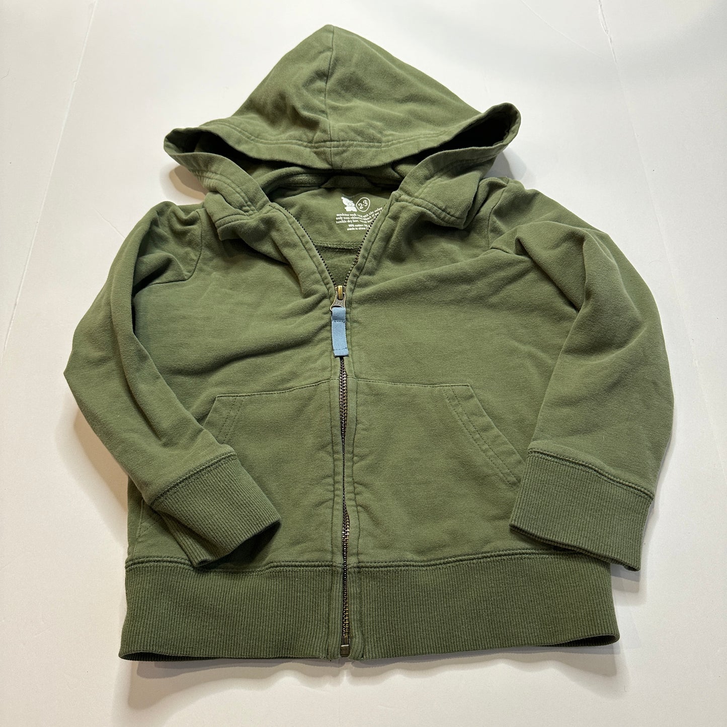 #162 Primary Green zip up hoodie 2/3