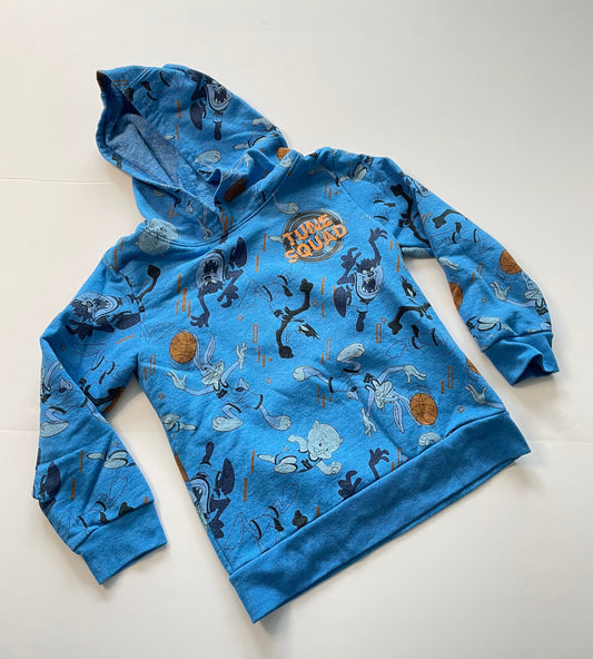 #121 Boys (fits like 5) Looney Tunes blue hoodie, VGUC
