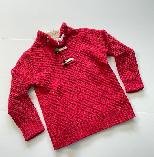 #121 Boys 5 Cat & Jack red sweater, EUC