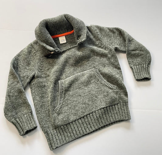 #121 Boys 5 Old Navy green sweater, EUC