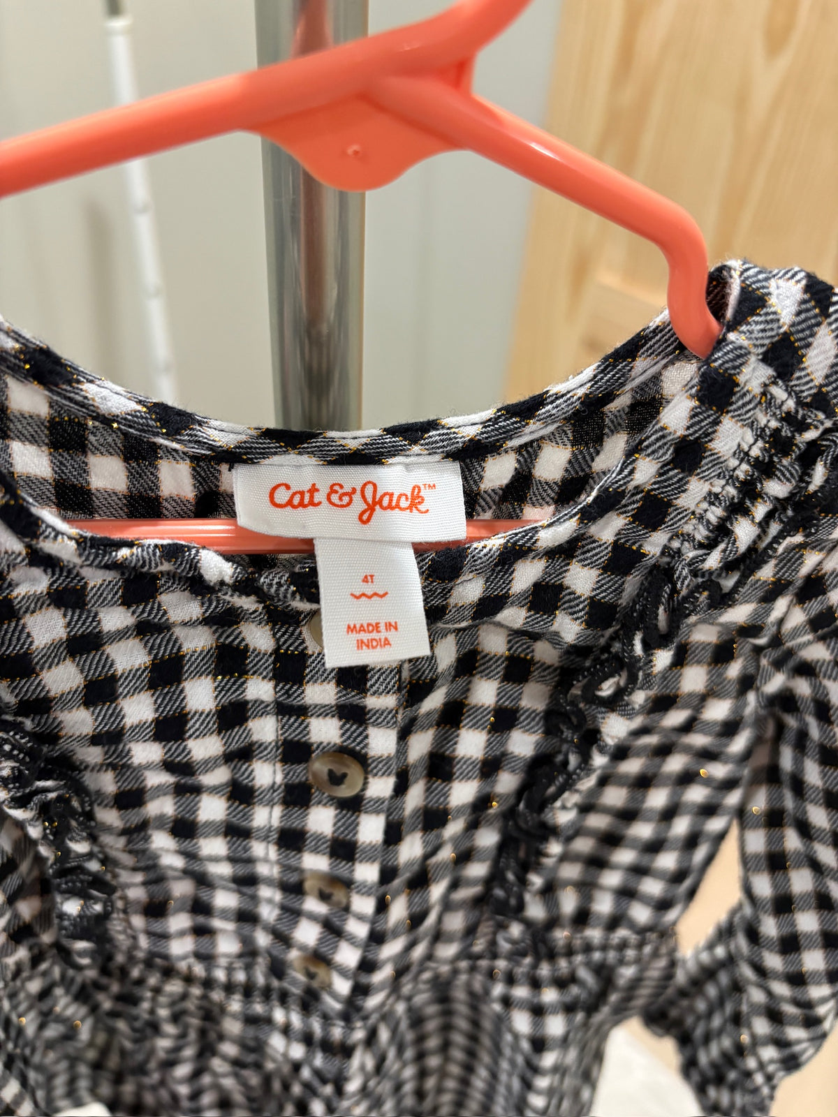 Seller #105 - 4T Girls Cat & Jack Buffalo Plaid Dress VGUC