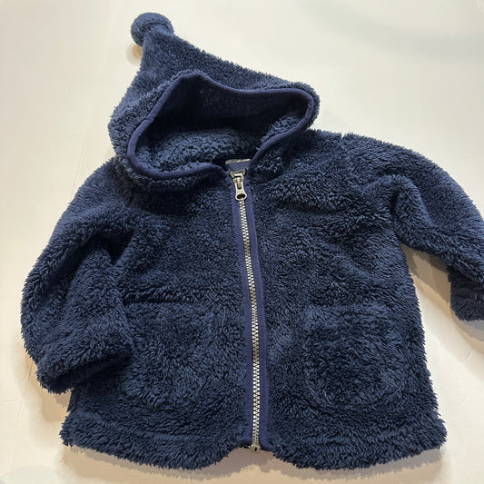 #162 Hanna Andersson Blue Furry Jacket 18-24m