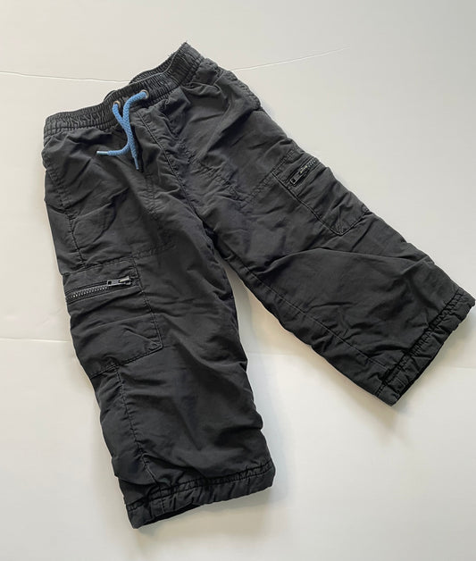 #121 Boy/Girl 18-24M Janie and Jack black lined cargo pants, VGUC