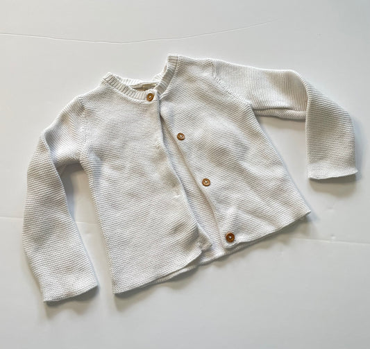 #121 Girls 24M Baby BGosh white sweater, VGUC