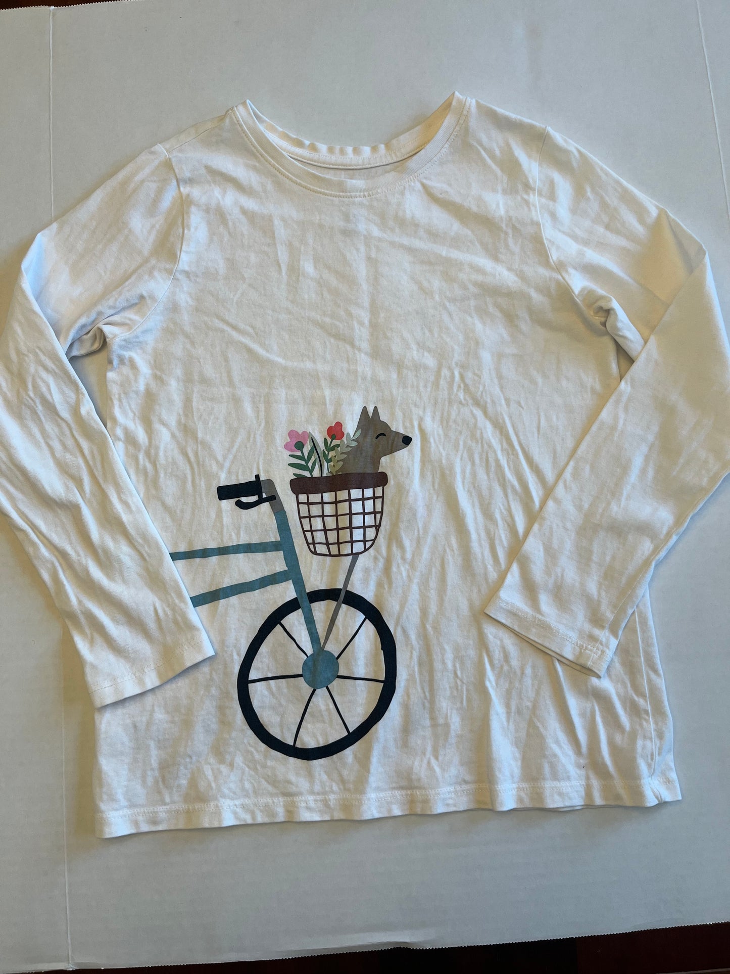 Tea Collection dog in bike shirt. Image on two sides. Size 10. Fits like 8 IMO PPU Mariemont