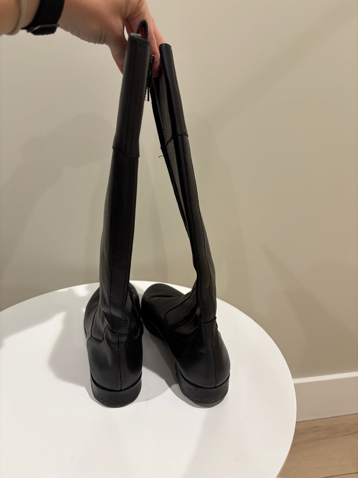 Seller #105 -  Size 8.5 Women's Black Leather Ralph Lauren Riding Boots GUC - See Photos