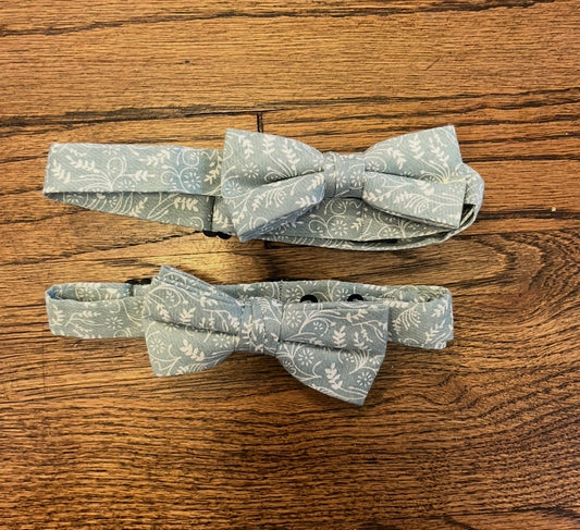 #7 Two floral sage bow ties for kids/toddlers adjustable