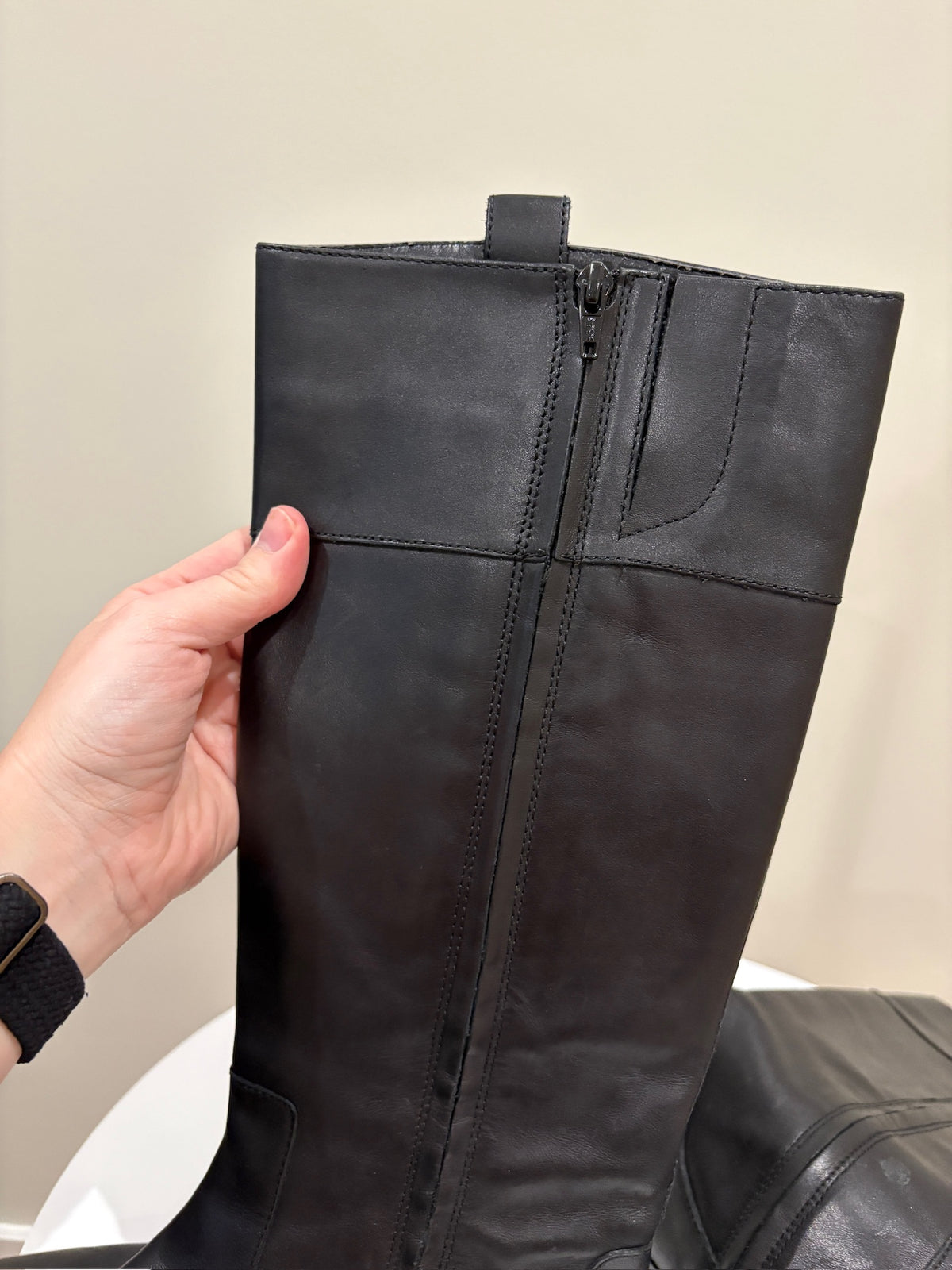 Seller #105 -  Size 8.5 Women's Black Leather Ralph Lauren Riding Boots GUC - See Photos
