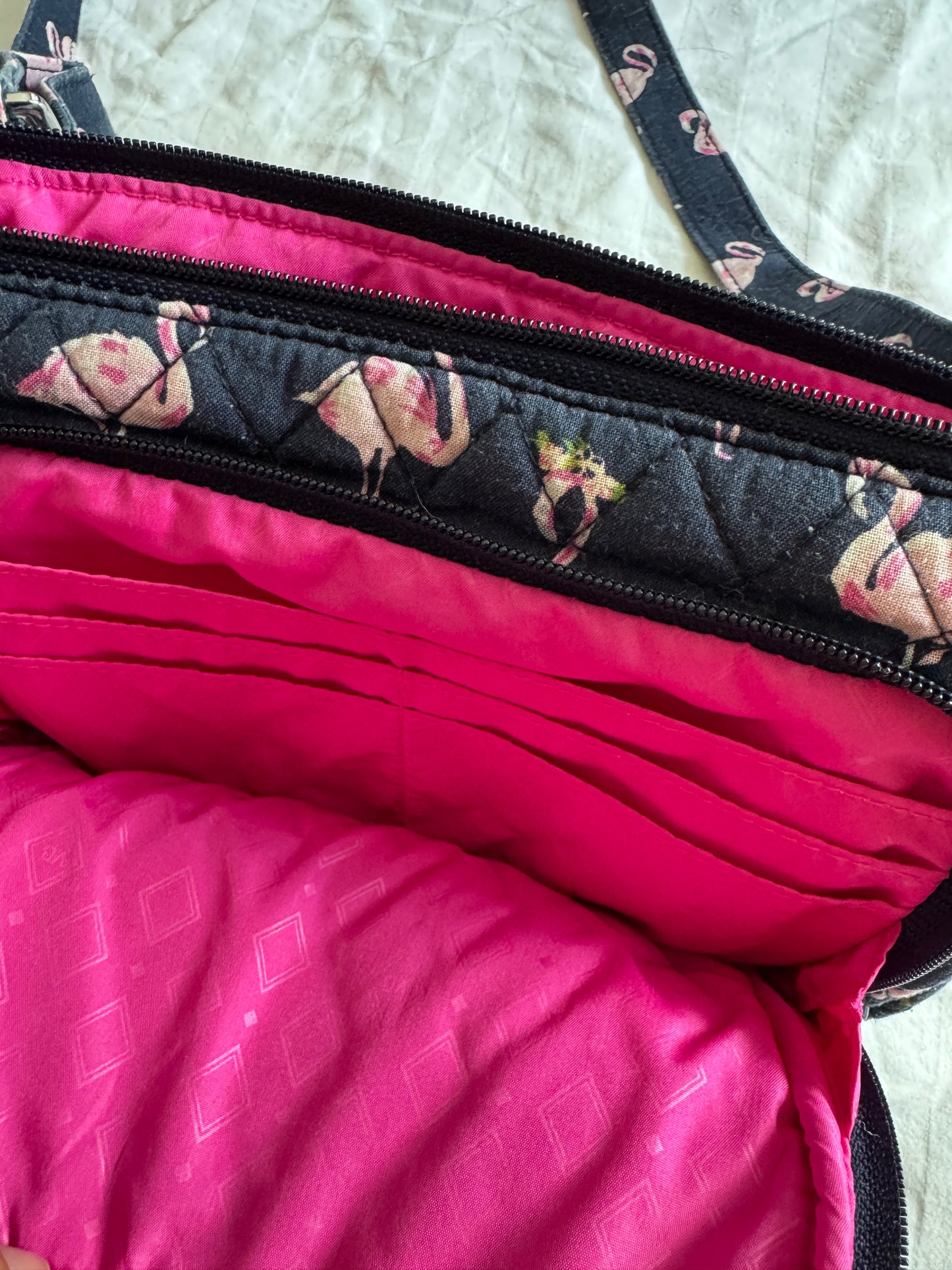 Seller #22 - Vera Bradley Little Hipster purse - RETIRED flamingo pattern - OUC