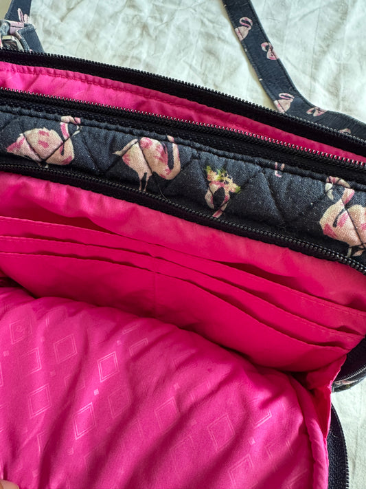 Seller #22 - Vera Bradley Little Hipster purse - RETIRED flamingo pattern - OUC
