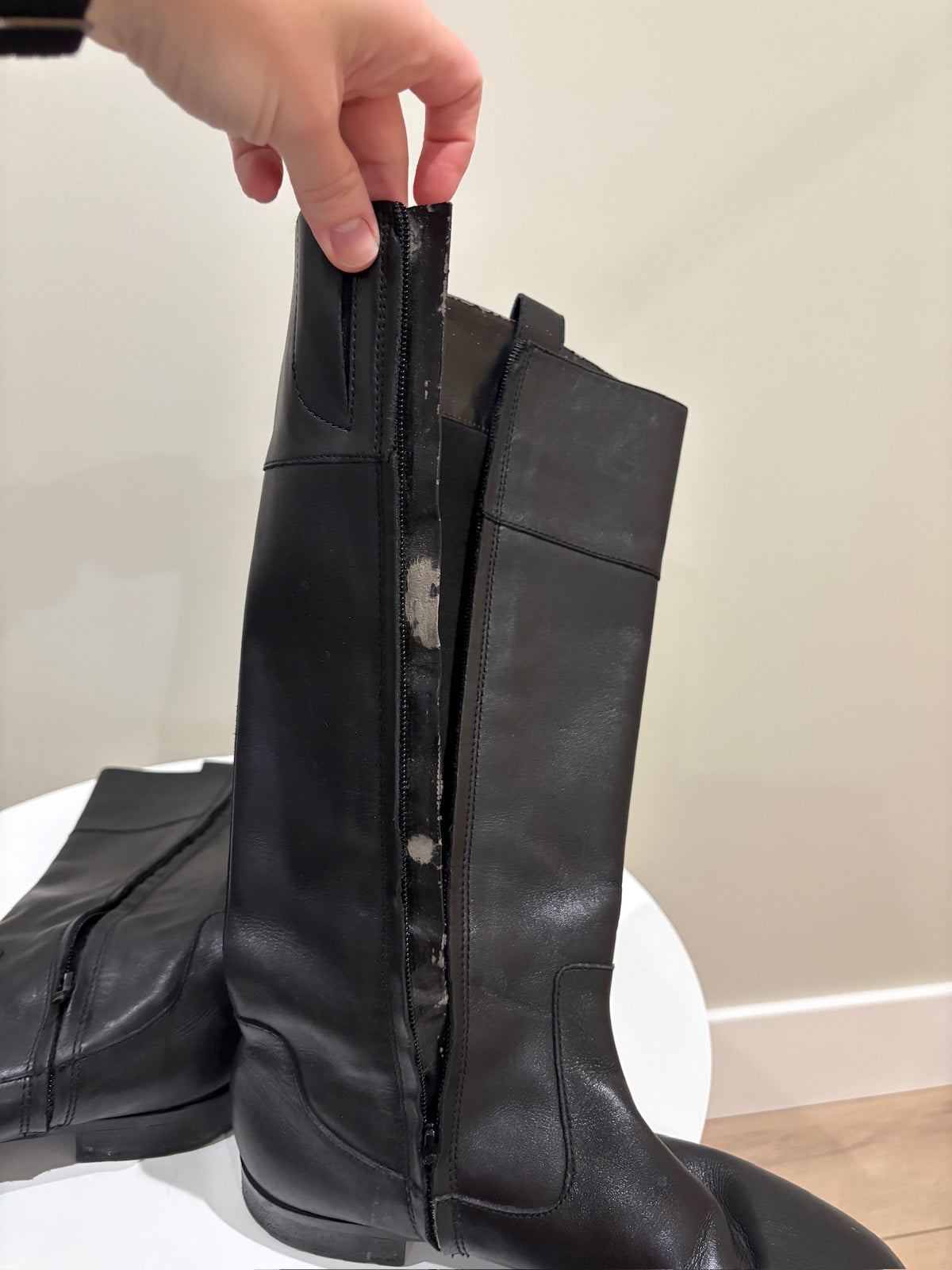 Seller #105 -  Size 8.5 Women's Black Leather Ralph Lauren Riding Boots GUC - See Photos