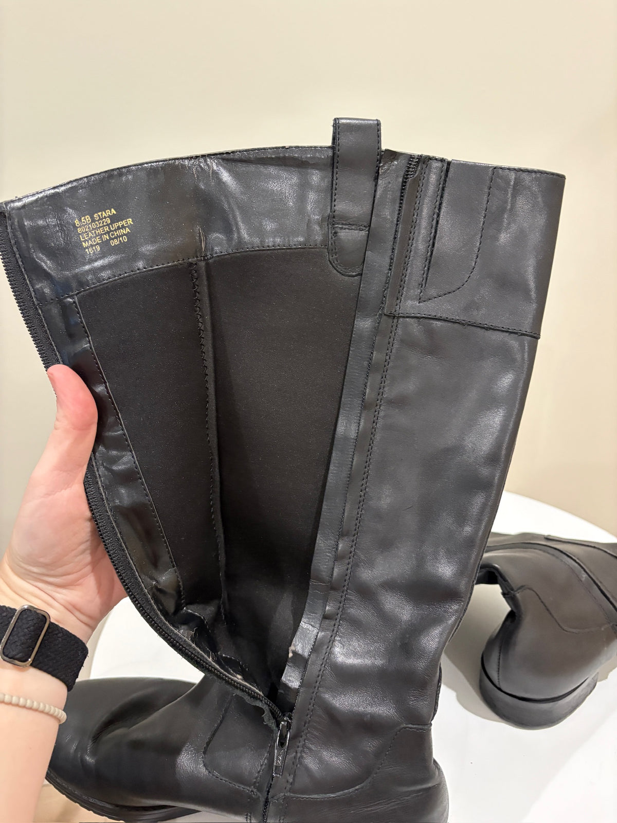 Seller #105 -  Size 8.5 Women's Black Leather Ralph Lauren Riding Boots GUC - See Photos