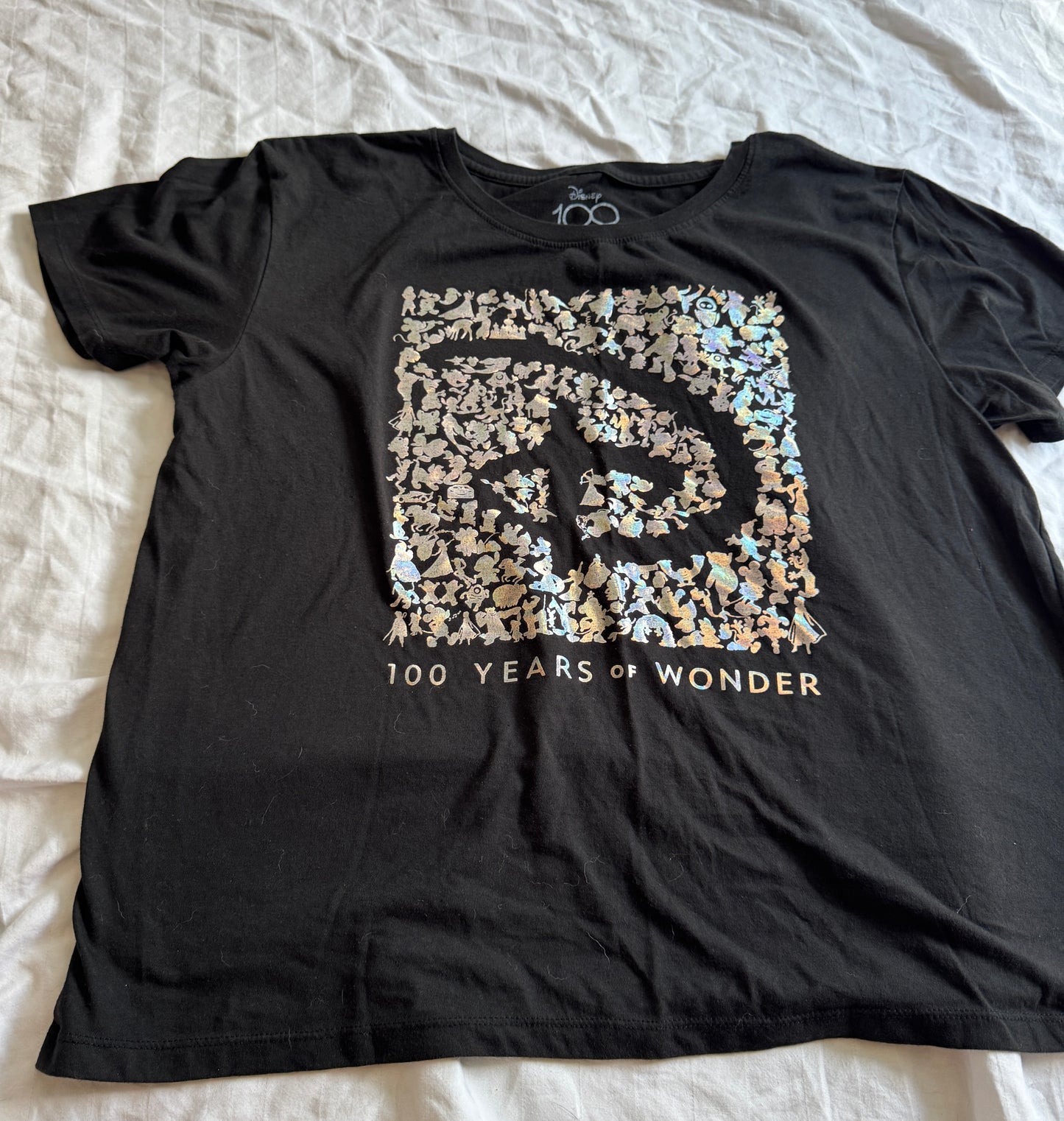 Seller #22 - Disney 100 women’s t-shirt with silver screenprinting - women’s 1X (fits like a L/XL) - GUC